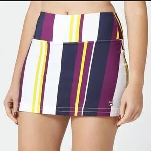 Fila Mini Skirt Skort Tennis Golf Womens XS Heritage Striped Colorful Sport UPF